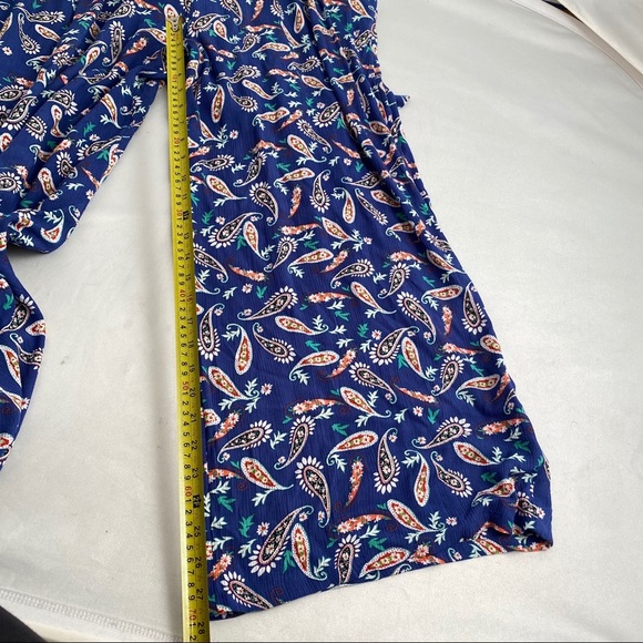 Westport blue and coral faux wrap jumpsuit with tie belt - Picture 6 of 7